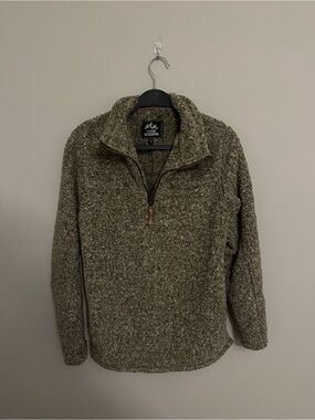 Women’s Alpine Design Olive/grey Sherpa Half-Zip Jacket